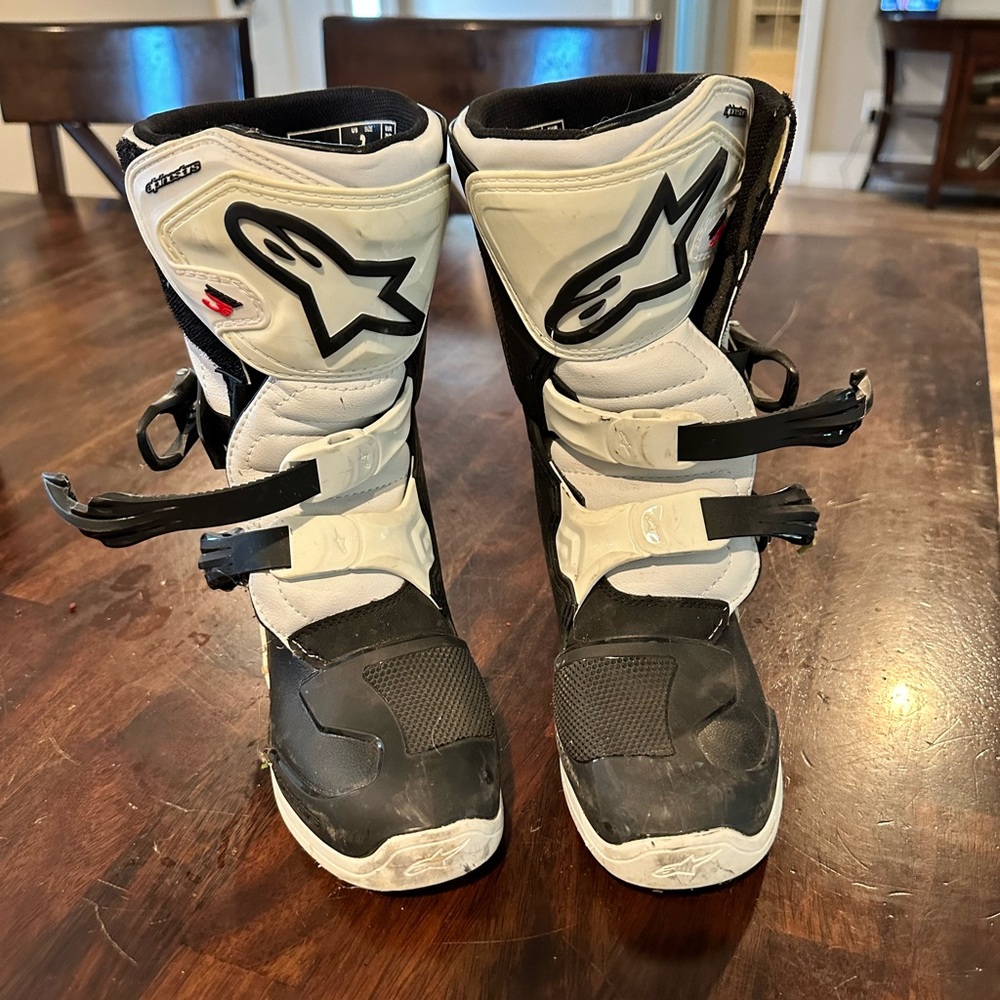 Alpinestars Tech 3S Kids Black and White Boots